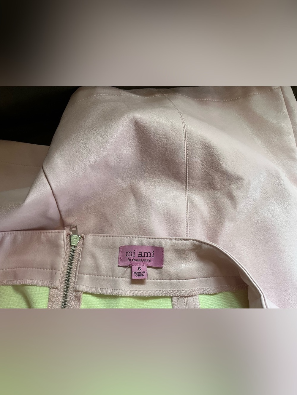 Baby pink Faux Leather Midi Skirt – mi Ami for Francesca’s -Size Small - Picture 5 of 6
